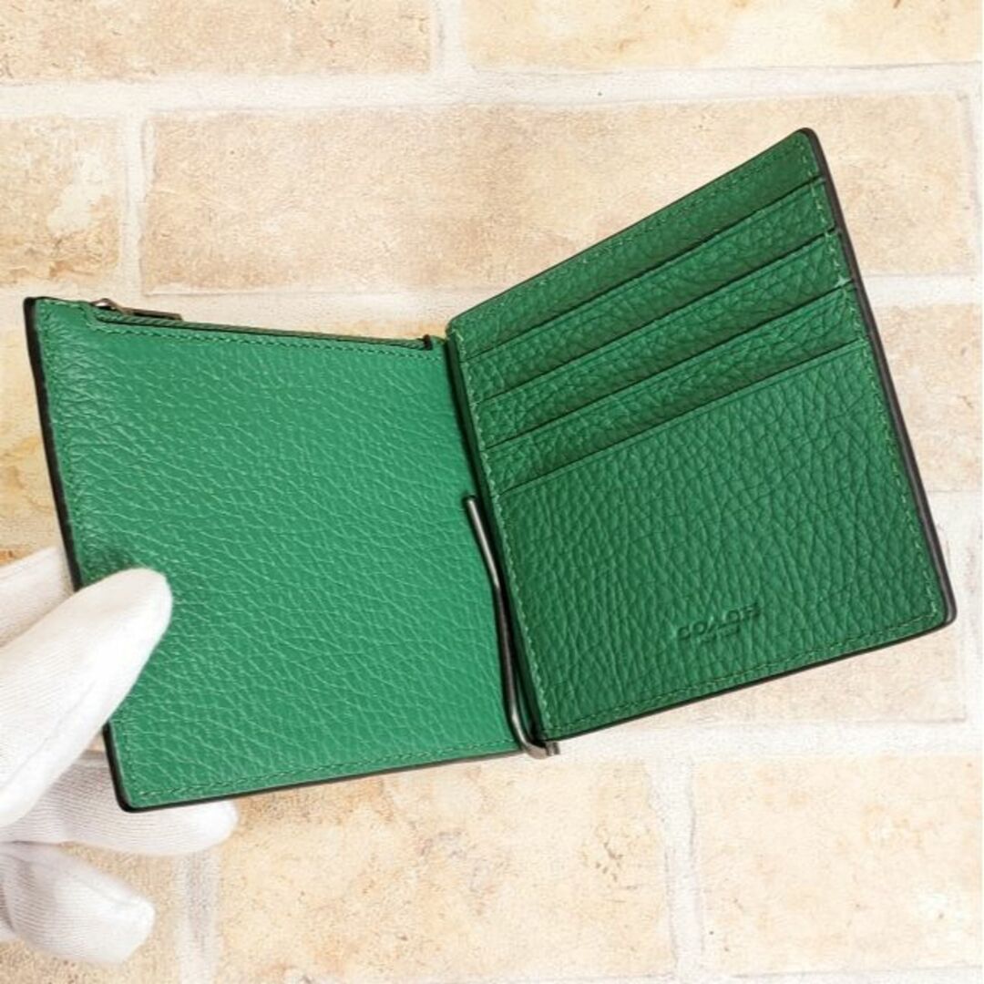 COACH - 未使用 コーチ ☆ レザー 二折財布 マネークリップ 小銭室有