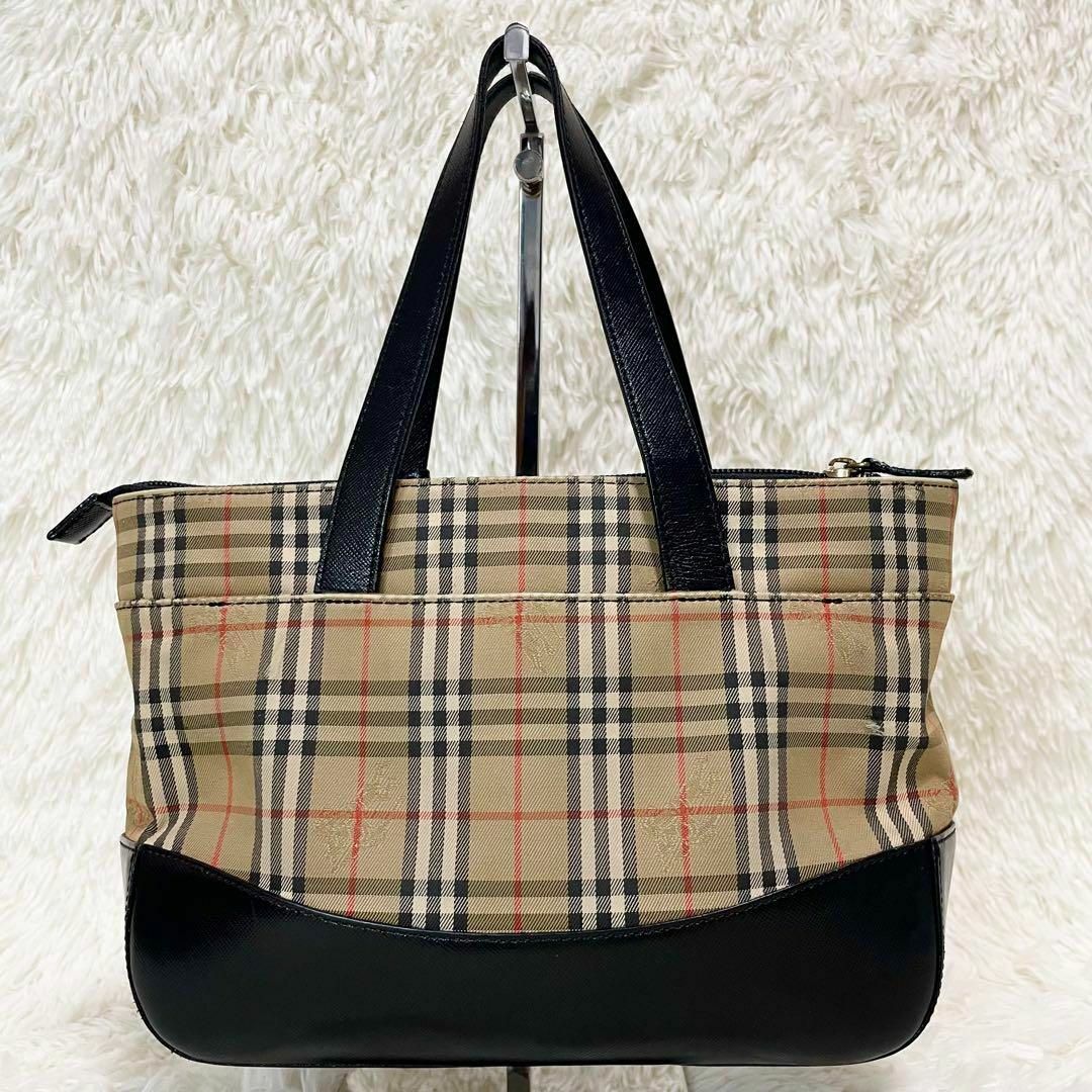 バーバリー トートバッグ ゴールドチャーム付き ノバチェック シャドー