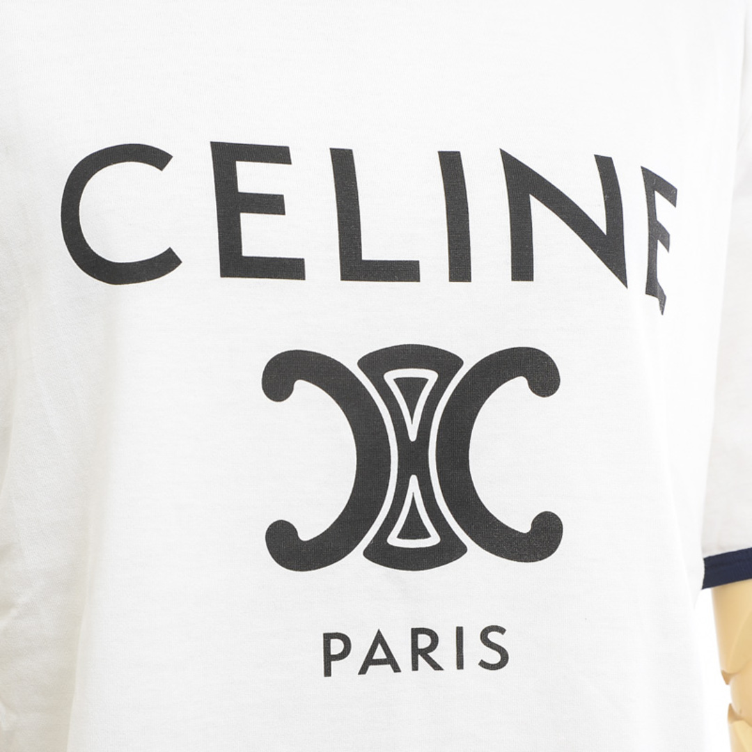CELINE ロゴTシャツ トリオンフ コットン ホワイト セリーヌ プリントt