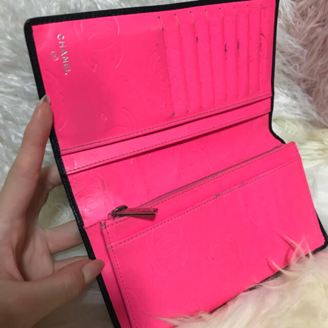 CHANEL - ☆専用出品☆CHANELカンボンライン長財布♡黒ピンク♡限定の