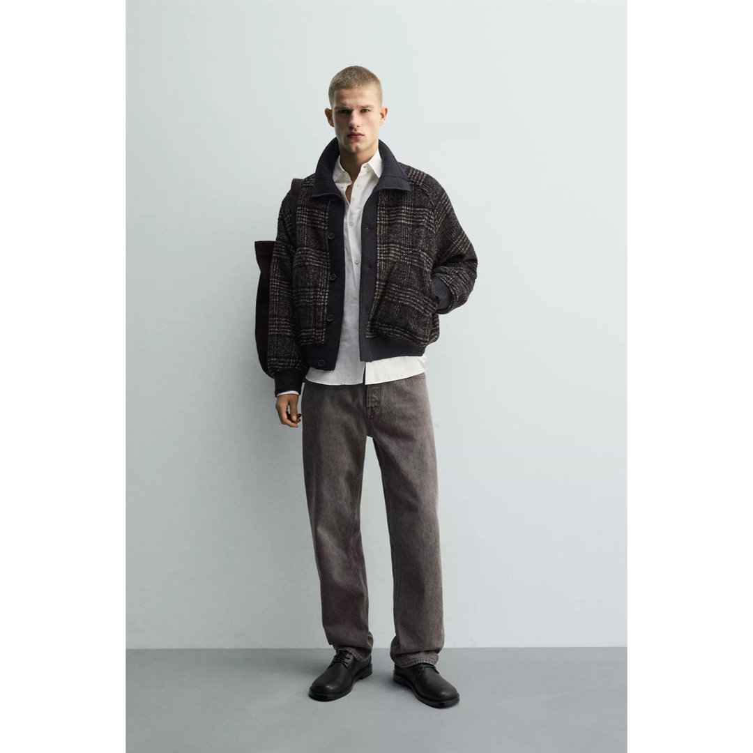 ZARA - zara ザラ リブ襟切り替えジャケット Mの通販 by GR｜ザラなら