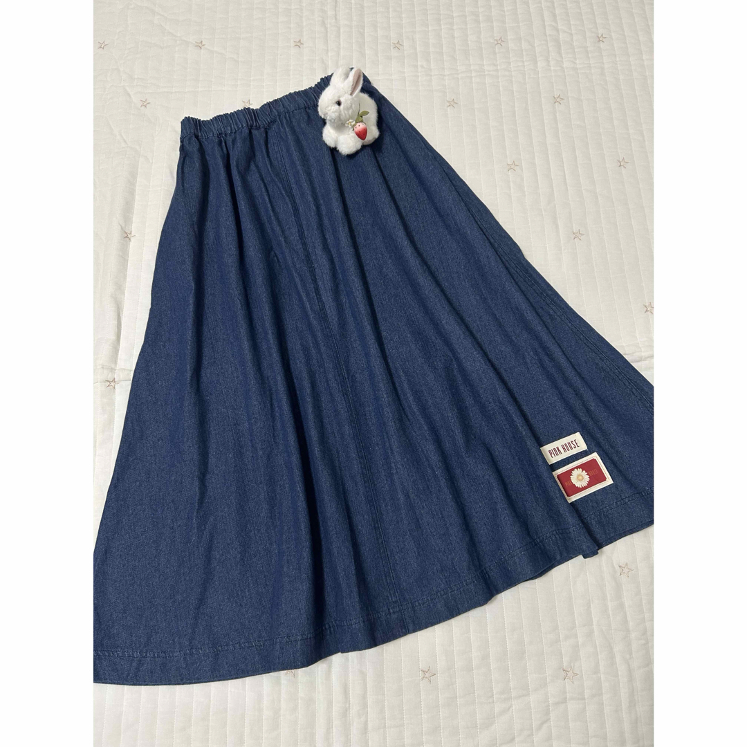ピンクハウス デニム スカート ワッペン 2024年 総ゴム ダンガリー
