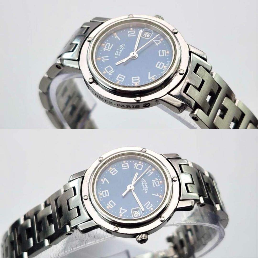 HERMES - エルメス クリッパー 腕時計 ネイビー文字盤 レディース