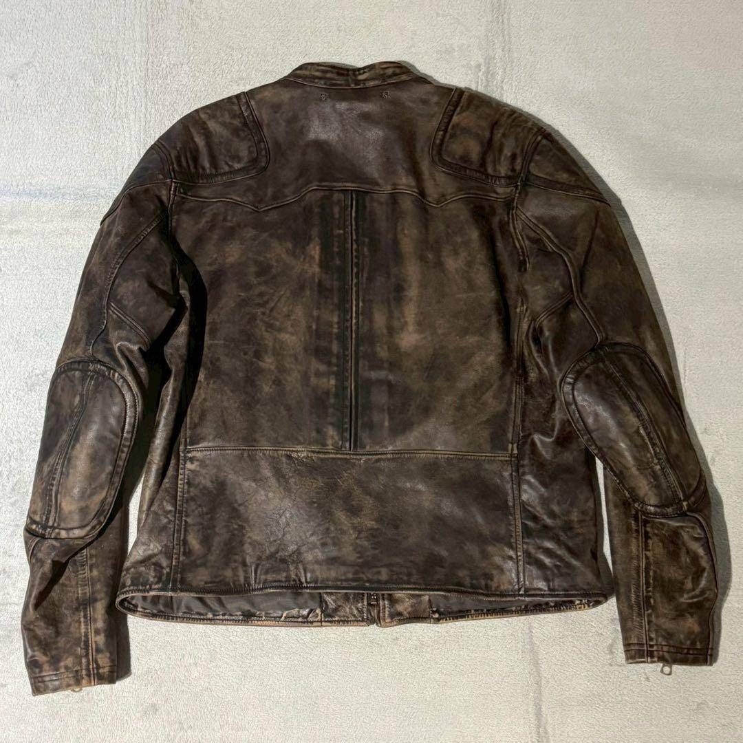 RRL - RRL ダブルアールエル スリムフィット レザー モトジャケット L