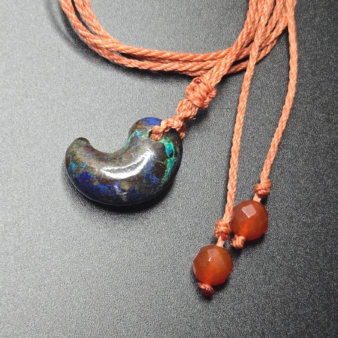 流通量極小/最強品質】クリソコラ＊勾玉＊…他(マクラメ編み) 天然石