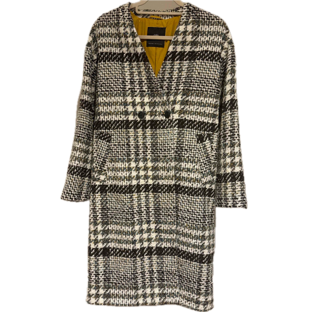 ZARA - ZARA チェック柄 ロングコートの通販 by Smile shop｜ザラなら