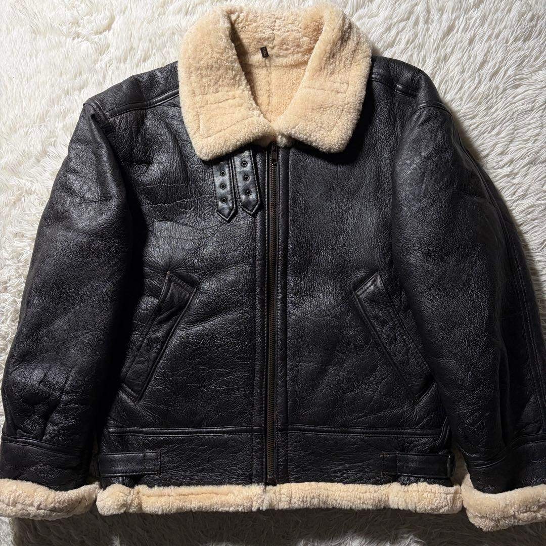 美品/XL□フライトジャケット ブラック 羊革 シープスキン トルコ製