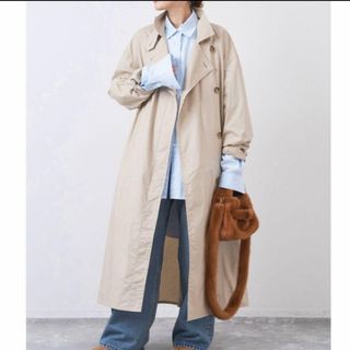 DEUXIEME CLASSE - ドゥーズィエムクラス ギャバ ノーカラー トレンチ