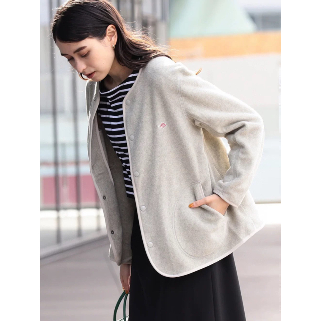 DANTON - 新品 DANTON ノーカラーフリース ジャケット 38 マーブル