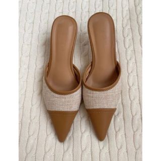 GUCCI - GUCCI グッチ レザー ヒール サンダル ミュール 表記サイズ6