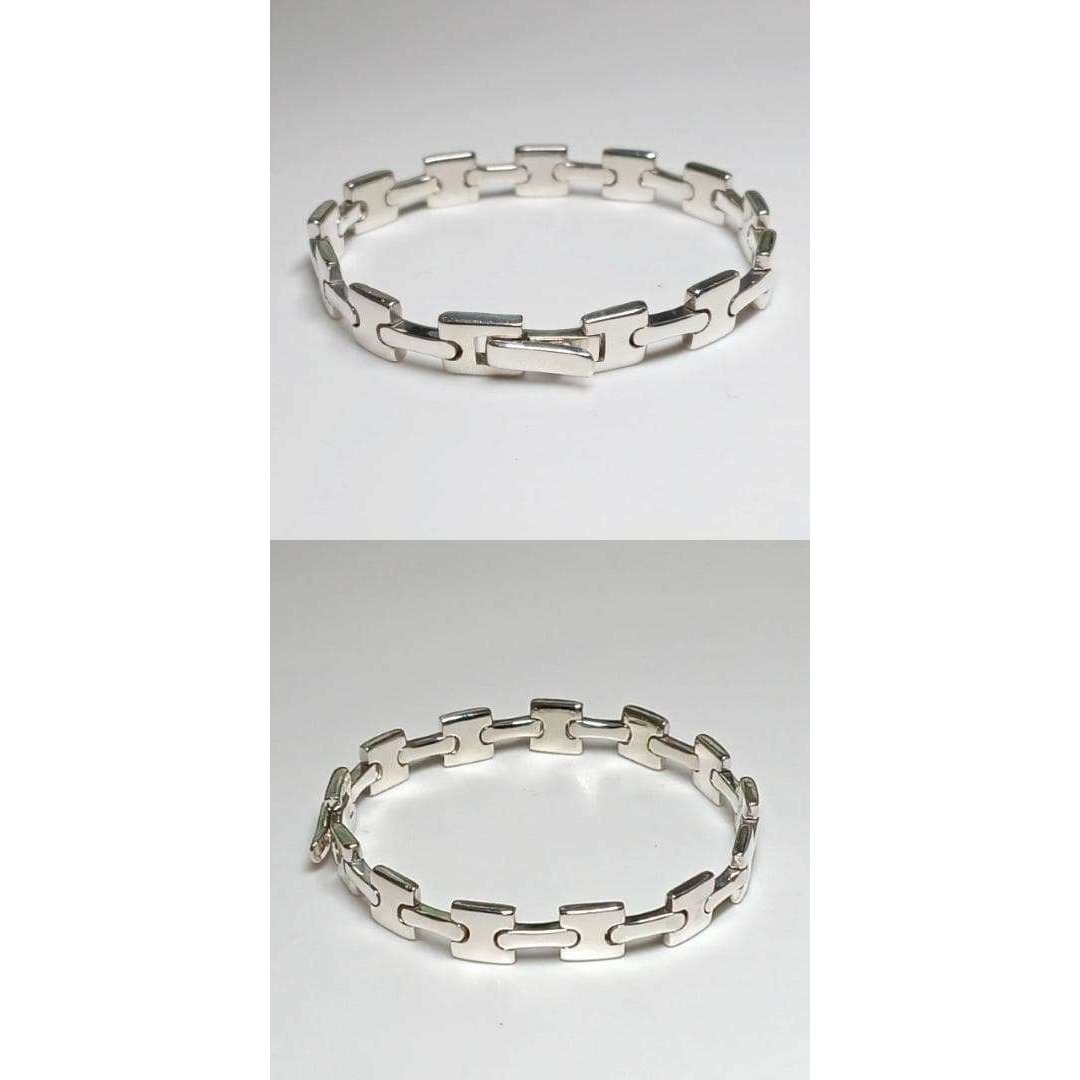GUCCI - グッチ 極美 新品仕上げ Hリンク ブレスレット シルバー 925