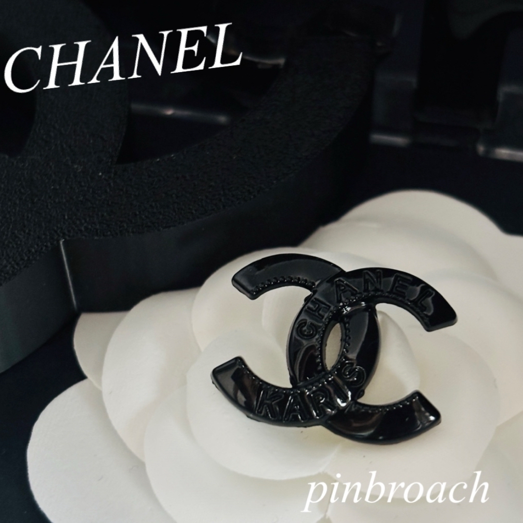 CHANEL - CHANEL VINTAGE BLACK CCロゴ ピンブローチの通販 by お