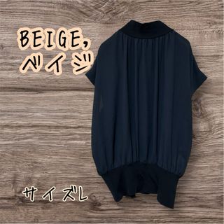 BEIGE, - ベイジ バンドカラーブラウス レディース 2 ホワイト/白