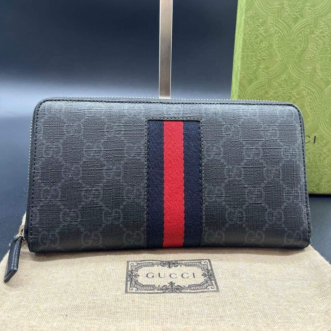 GUCCI - 希少/美品✨グッチ オーガナイザー ラウンドファスナー GG 黒