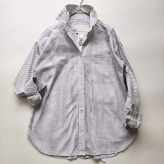 TICCA - 美品△TICCA //ブルーストライプ長袖シャツ△スキッパー プル