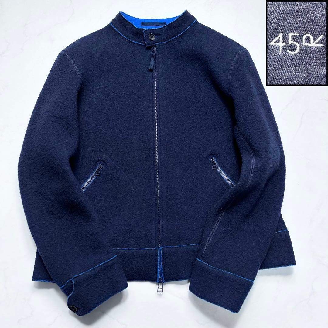 現行タグ✨45R 縮絨ウールジャケット ダブルジップアップブルゾン 秋冬