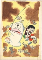 3141] 宮本貞雄 直筆カラーイラスト入りカード