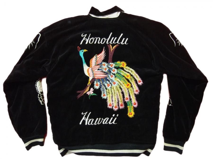 別珍スカジャン/孔雀 - Hayabusa Kat Klother