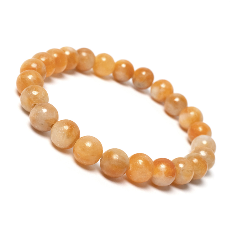 オレンジカルサイト8mm シンプルブレスレット｜天然石・パワーストーン