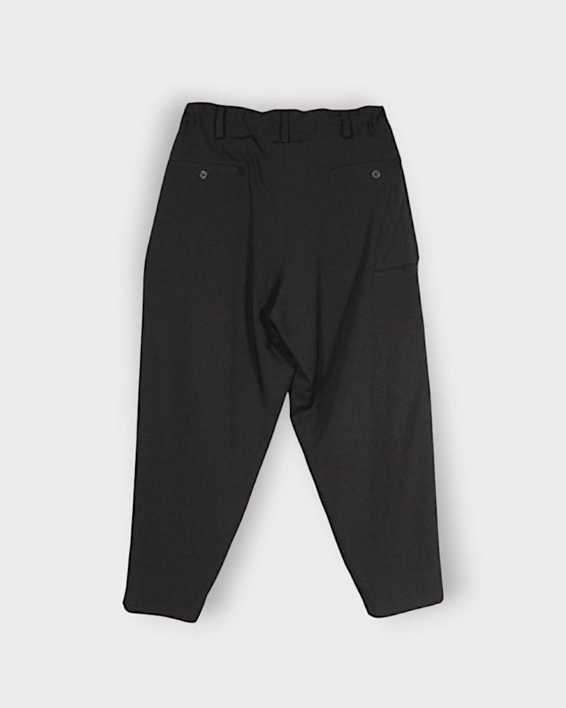 Yohji Yamamoto POUR HOMME】WOOL GABARDINE SIDE 3ST TUCK PANTS