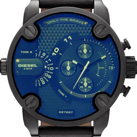 ディーゼル 腕時計 リトルダディー DZ7257 ブラック×ブラックレザー