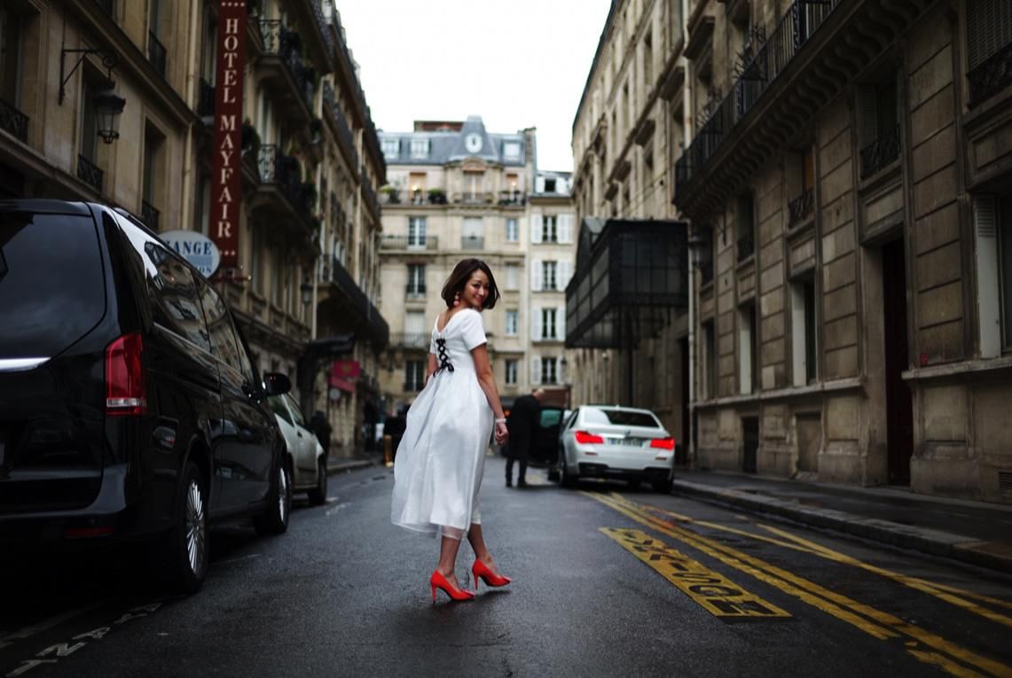 tulle flower blouse/black - akiki