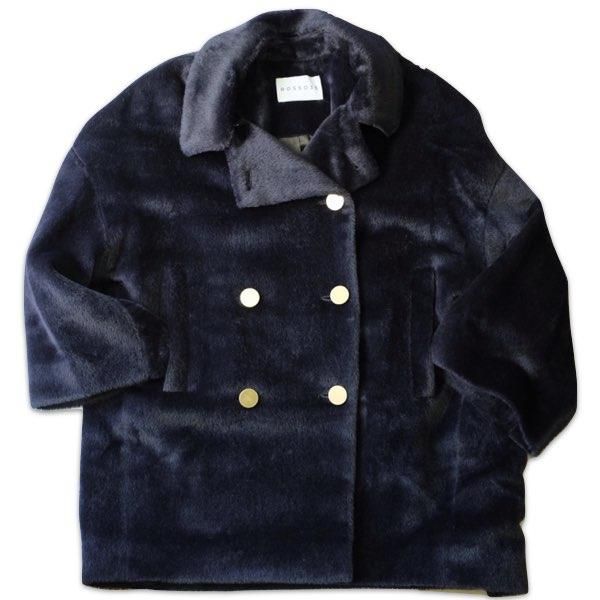 ROSSO35 ロッソ35 Wブレストアルパカウールコート：ネイビー・キャメル