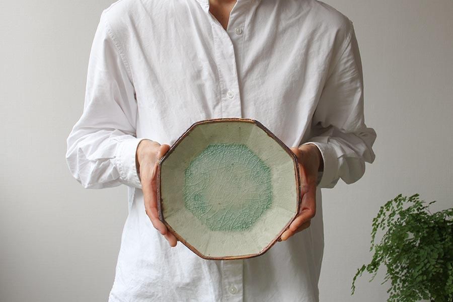 7寸八角皿 灰釉 加藤祥孝｜生活普段議shop