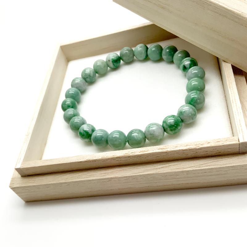 糸魚川翡翠 ブレスレット 8mm玉 】 糸魚川産翡翠 限定 一点物 天然石
