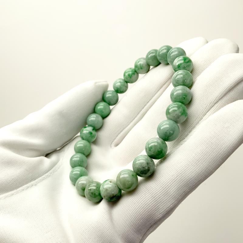 糸魚川翡翠 ブレスレット 8mm玉 】 糸魚川産翡翠 限定 一点物 天然石