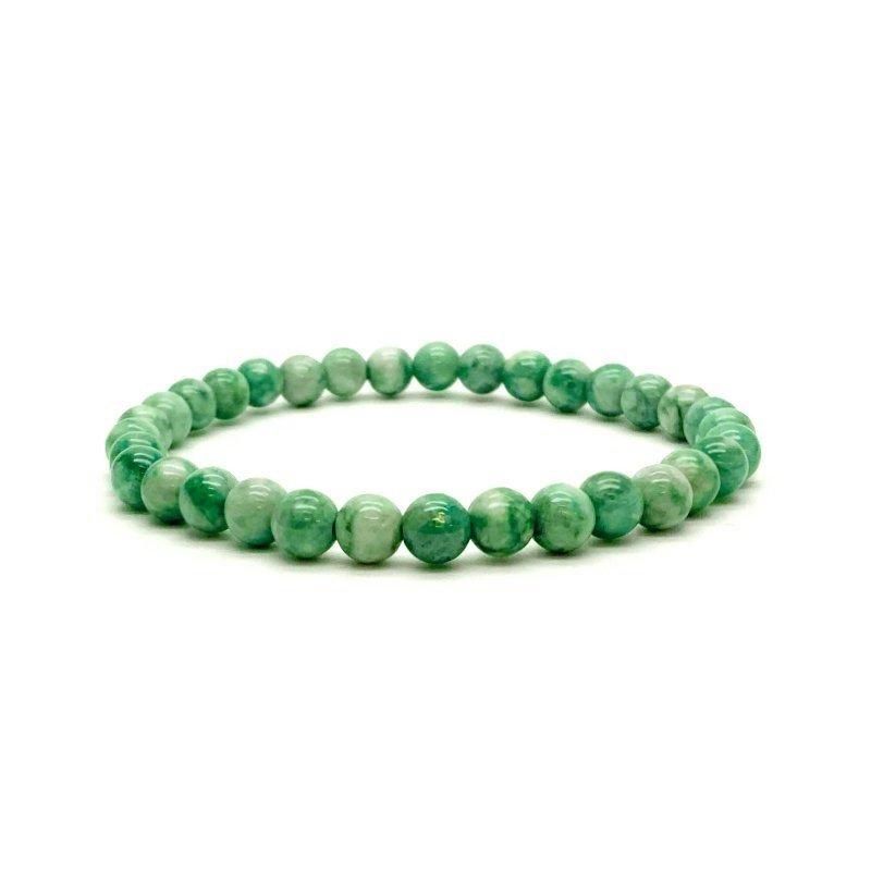 糸魚川翡翠 ブレスレット 6mm玉 】 糸魚川産翡翠 限定 一点物 天然石