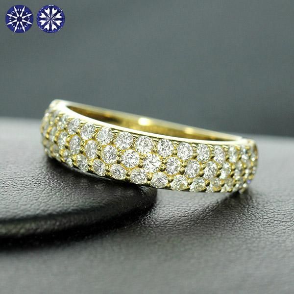 1カラット ダイヤモンド リング パヴェ K18 イエローゴールド 1.0ct