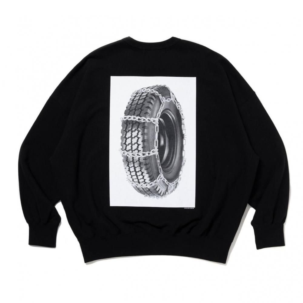 COOTIE Print Sweat Crew(Tire with Chains) CTE-25A326 Black