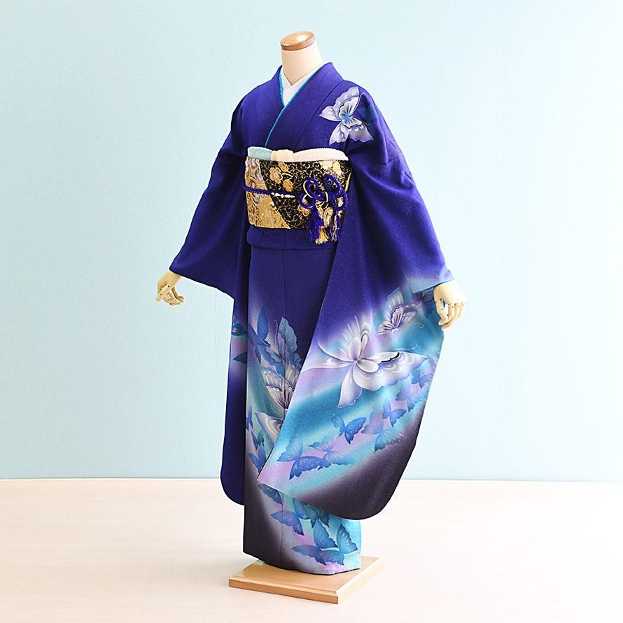成人式振袖レンタル（FS0050）青紫/蝶・モダン - 東京レンタルいしょう
