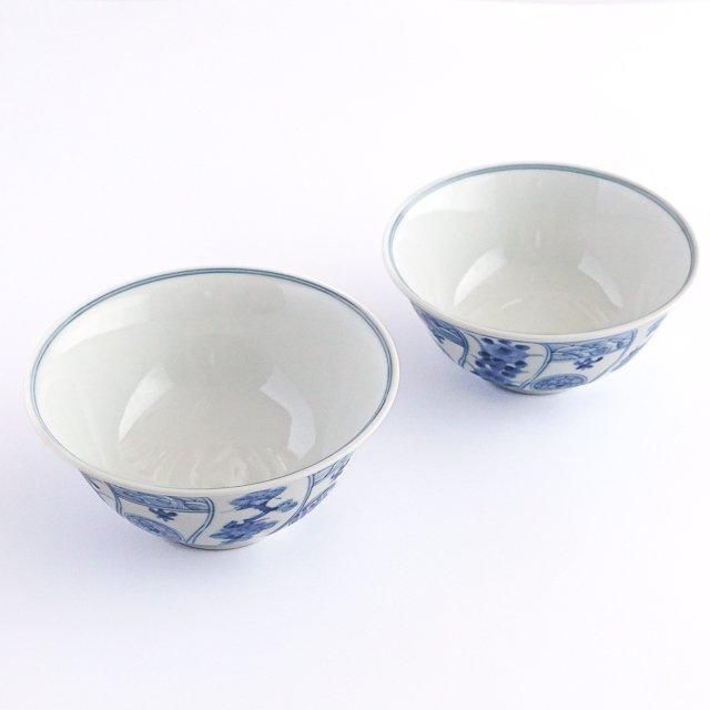 組飯碗 青華吉祥樹花紋 宮内庁御用窯 - 山本長左 | 九谷焼専門店の陶らいふ