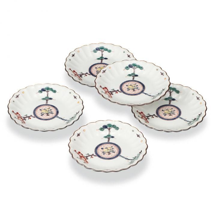 5号皿揃 三友宝紋 / 銀泉窯 化粧箱入り - 和食器の通販なら九谷焼専門