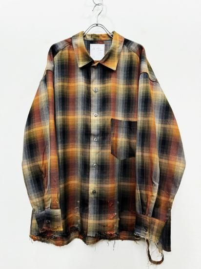 ANCELLM（アンセルム） 2024AW 24AW R/C CHECK CRASH LS SHIRT Red