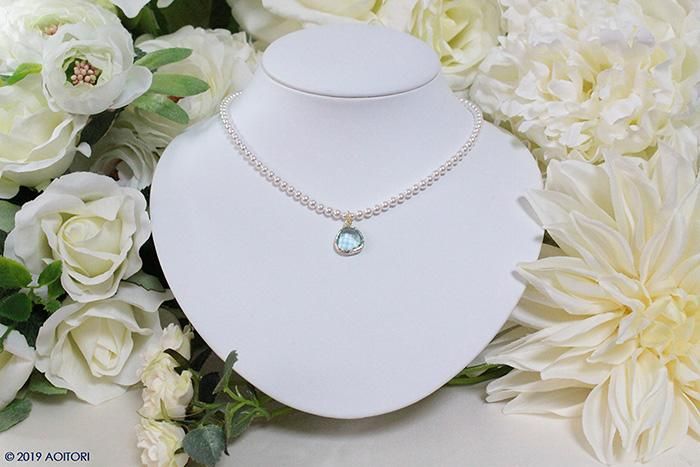 子供用パールネックレス A9-013WG【青い鳥】