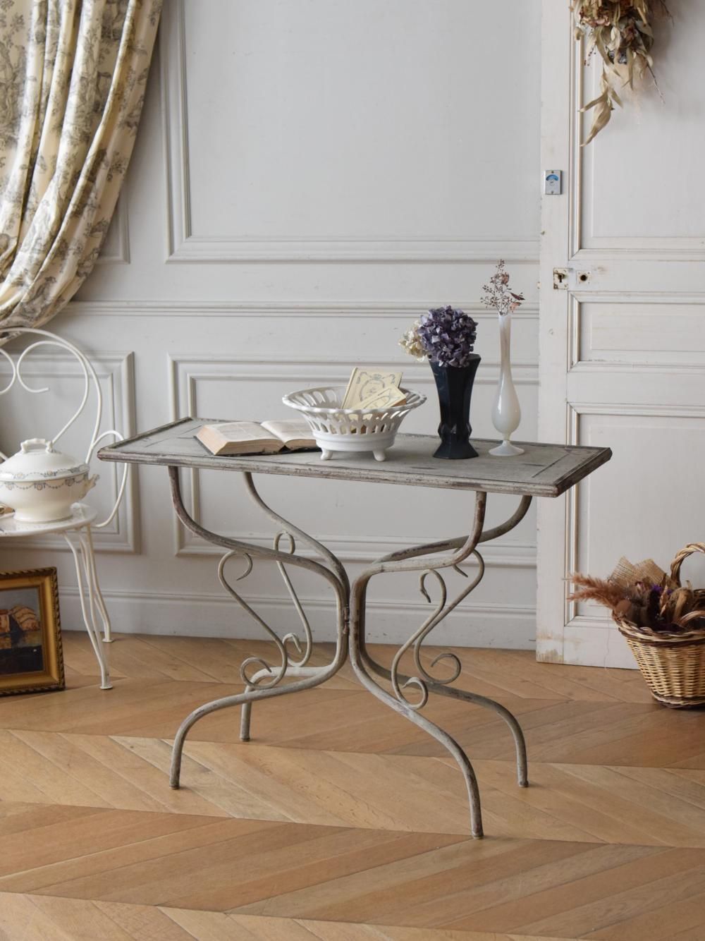フランスアンティークガーデニング ガーデンテーブル.30 アイアンテーブル