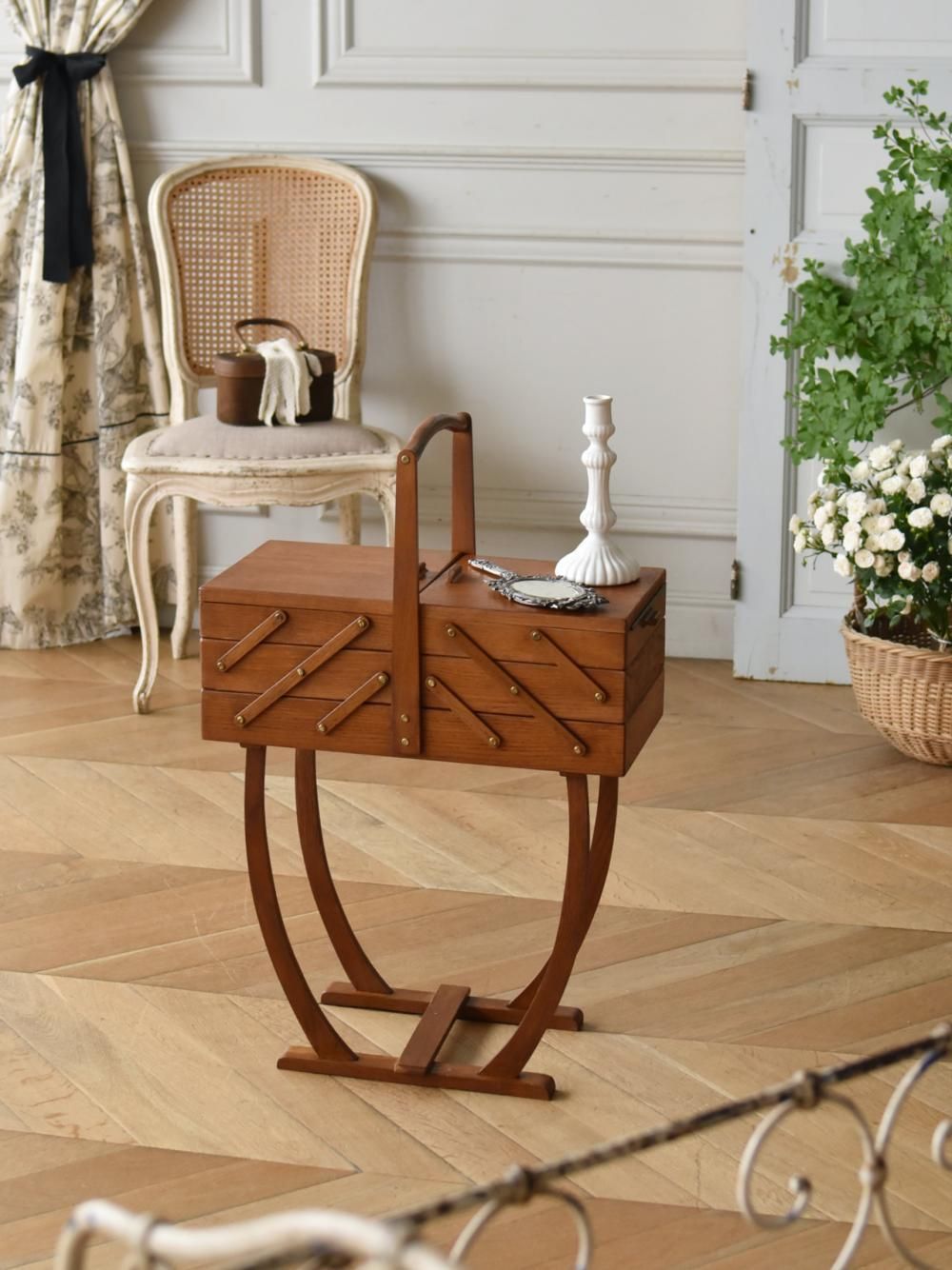 フランスアンティーク小型家具 ソーイングボックス.40 裁縫箱