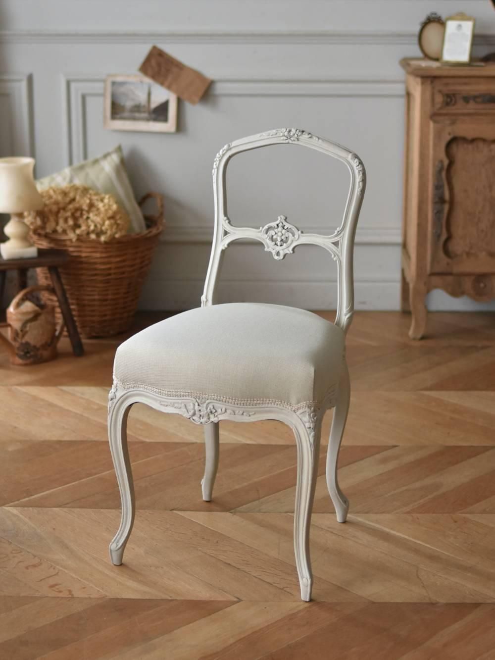 アンティークチェア.White7 フランスアンティーク家具 小椅子 フレンチ