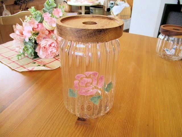 マニーローズ ガラス ラ・フロレズン キャニスター（L） - 「フランス