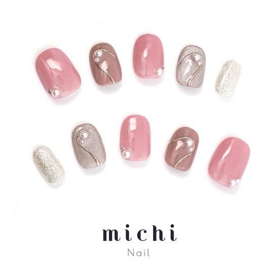 大人のフェミニンネイル- ネイルチップ専門店ミチネイル