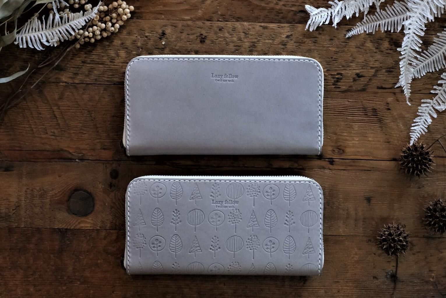 冬季限定グレーの ラウンドファスナー 長財布 ※納期1か月 - Lazy fellow