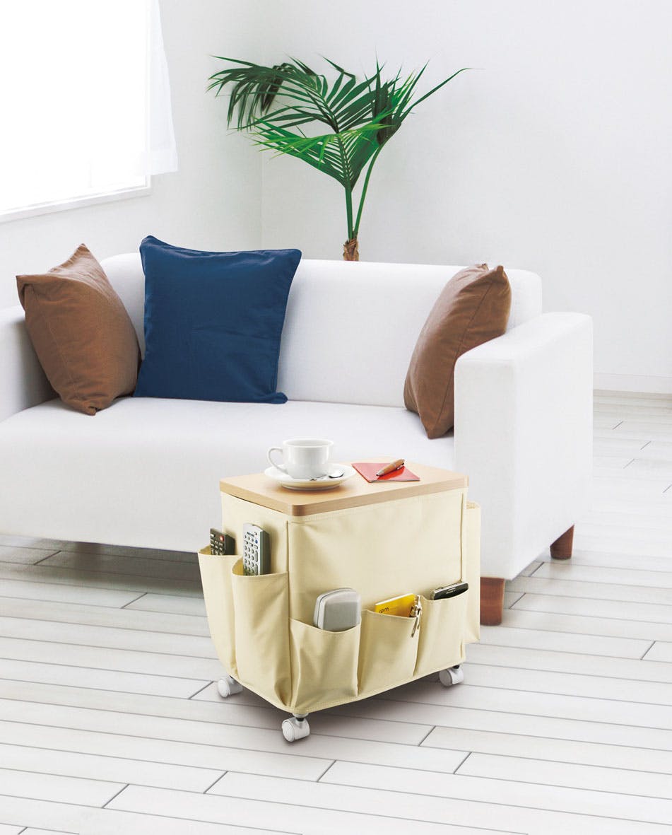 不動技研 WTWサイドテーブルワゴンWH (幅)35(奥行)23(高さ)37.7cm