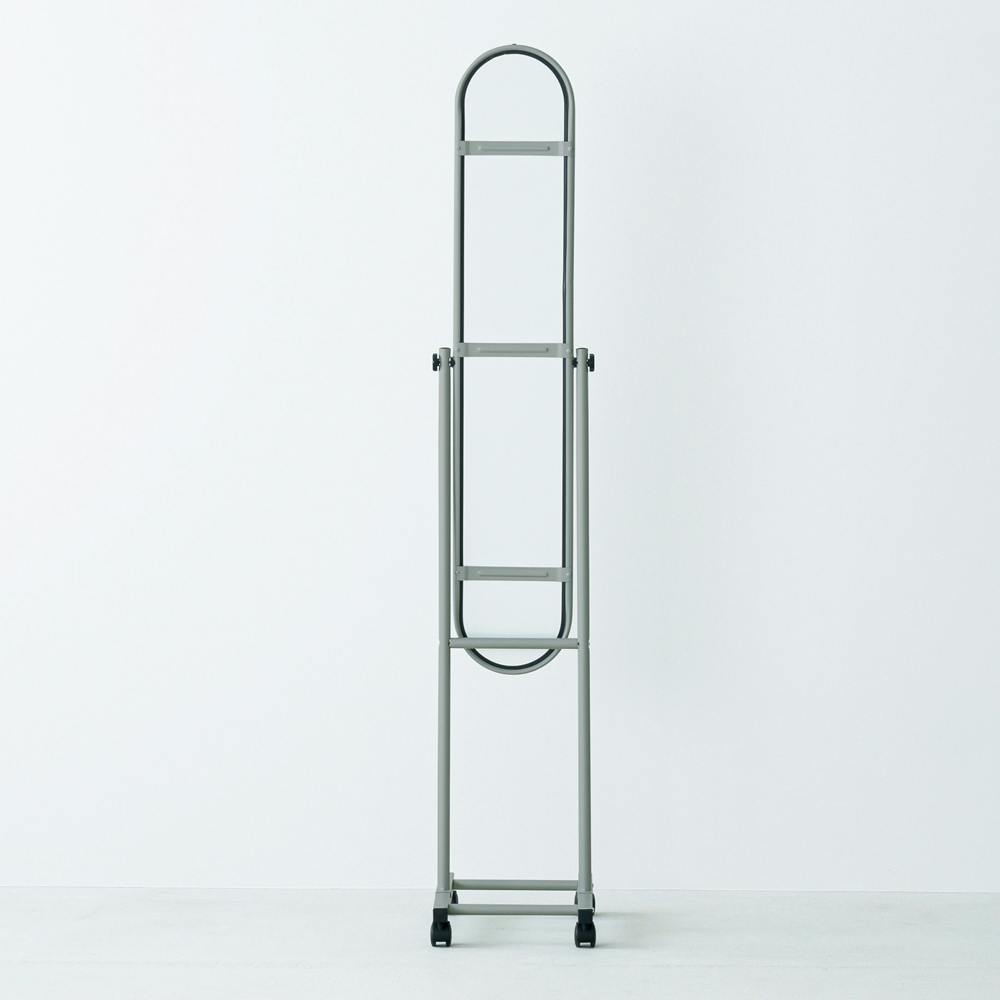 パイプスタンドミラー(キャスター付)(グレー)】 幅30cm×高さ157cm