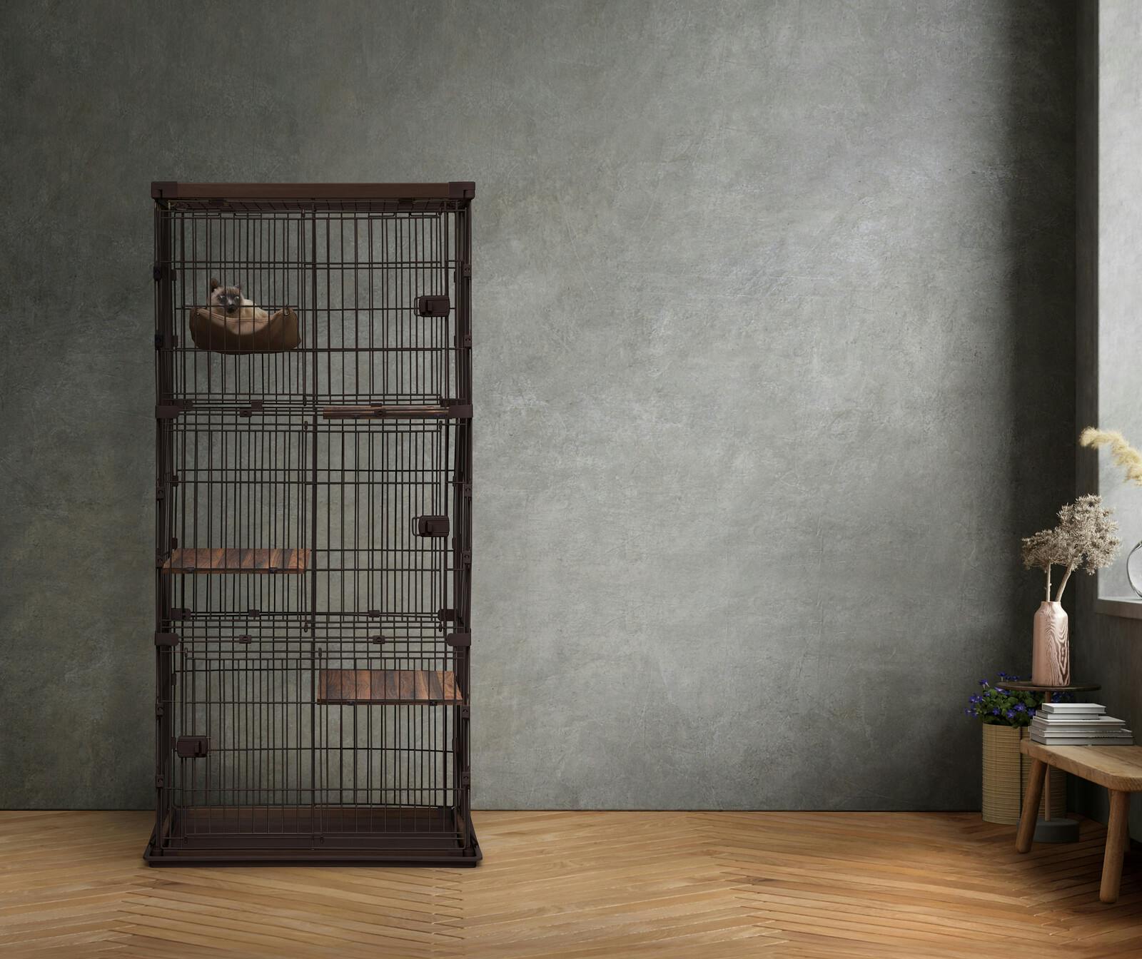 ウッディ キャット ケージ 3段【アイリスオーヤマ ペット用品】 猫