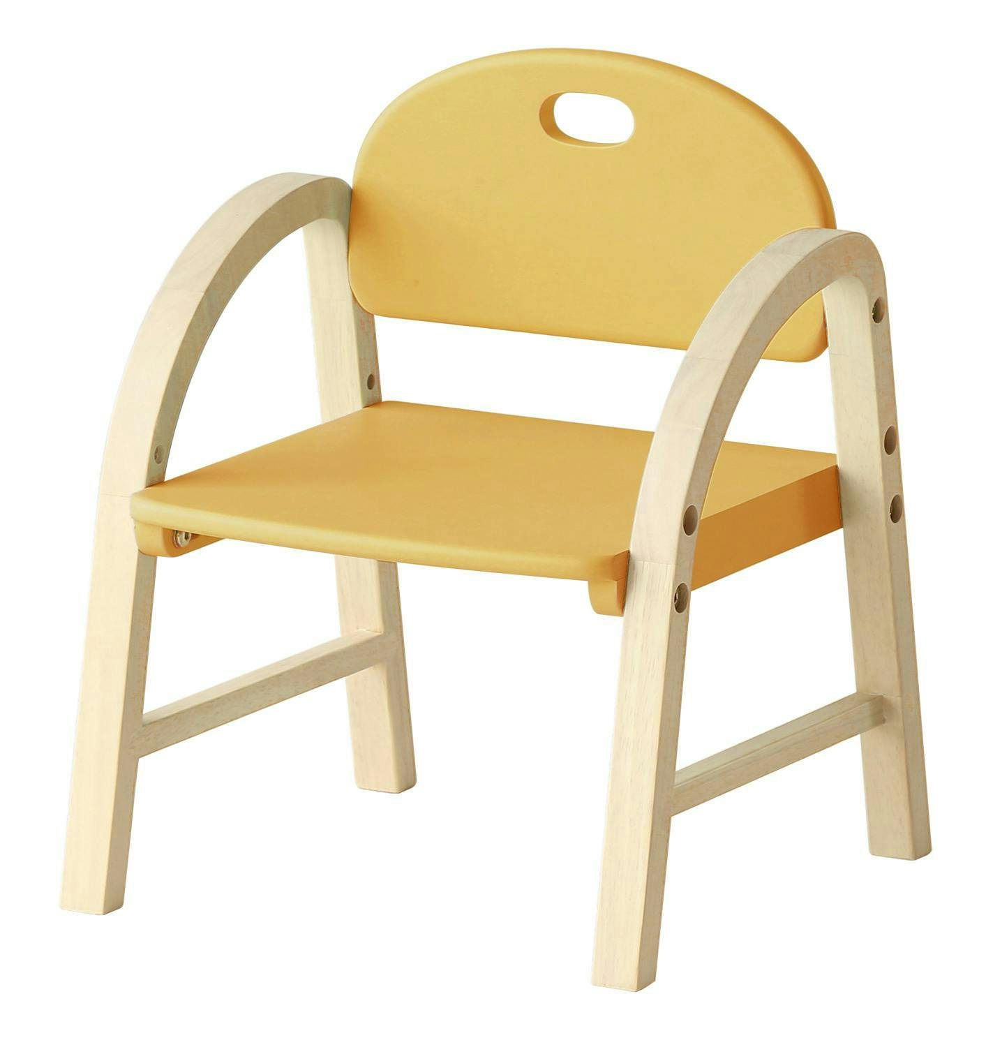 高さ調節できる木製キッズチェア Kids Arm Chair -amy- マスタード