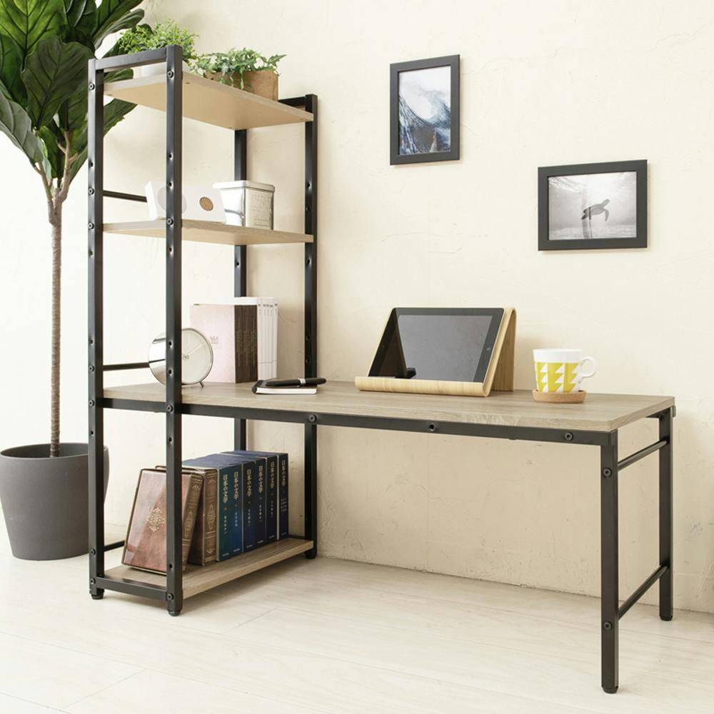 ラック付き4WAYデスク アーバン(URBAN)】 テーブル 机 木製 収納