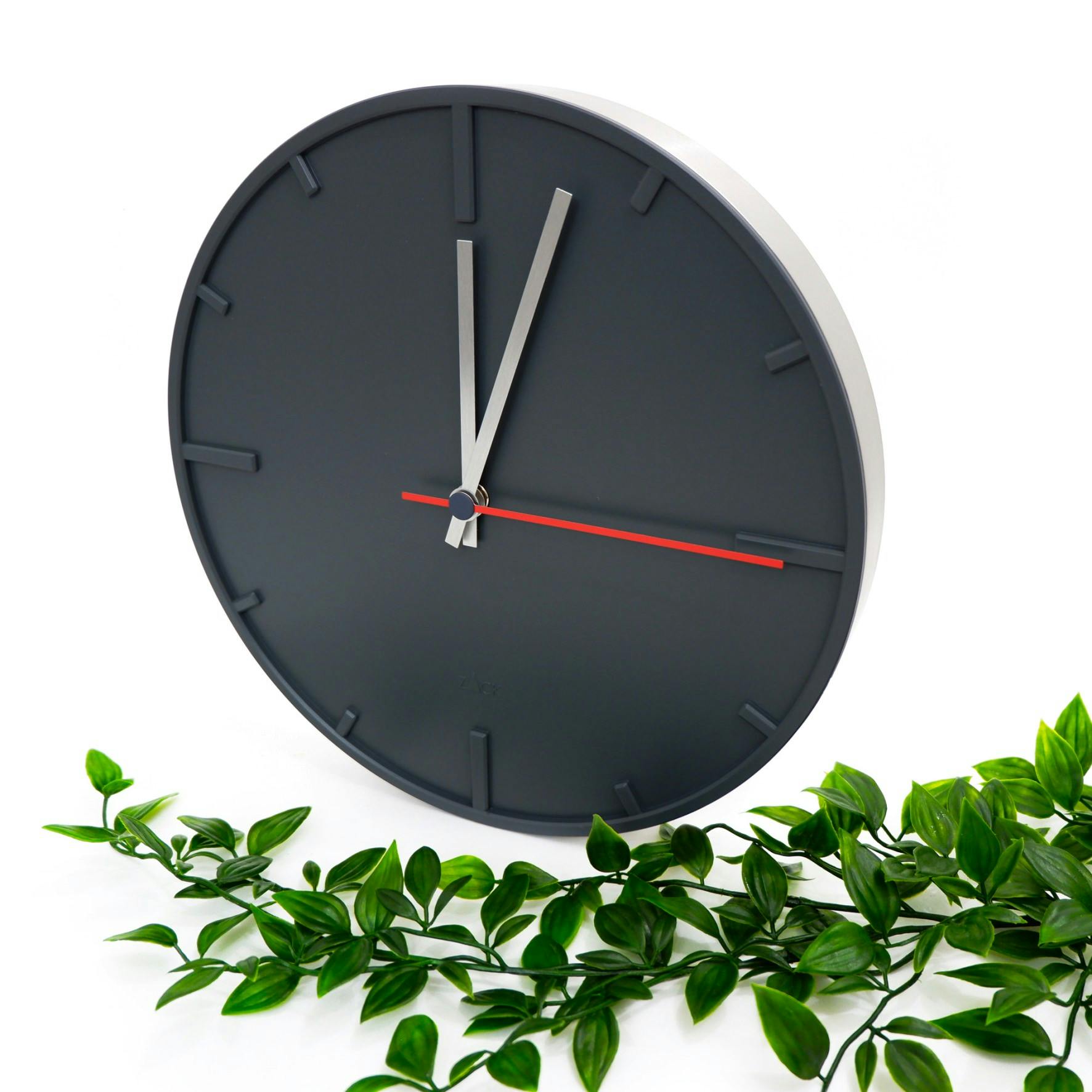 ウォールクロック グレー｜ZACK 60018 WANU クロック 27cm 時計 壁付け
